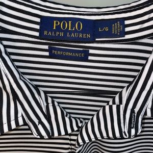Polo Ralph Lauren performance, black and white striped polo